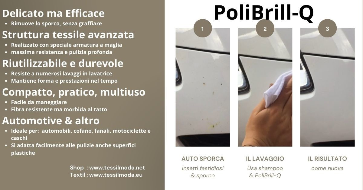 Panno PoliBrill-Q per la Pulizia di Auto, Moto e Superfici Plastiche Panno PoliBrill-Q per la Pulizia di Auto, Moto e Superfici Plastiche
